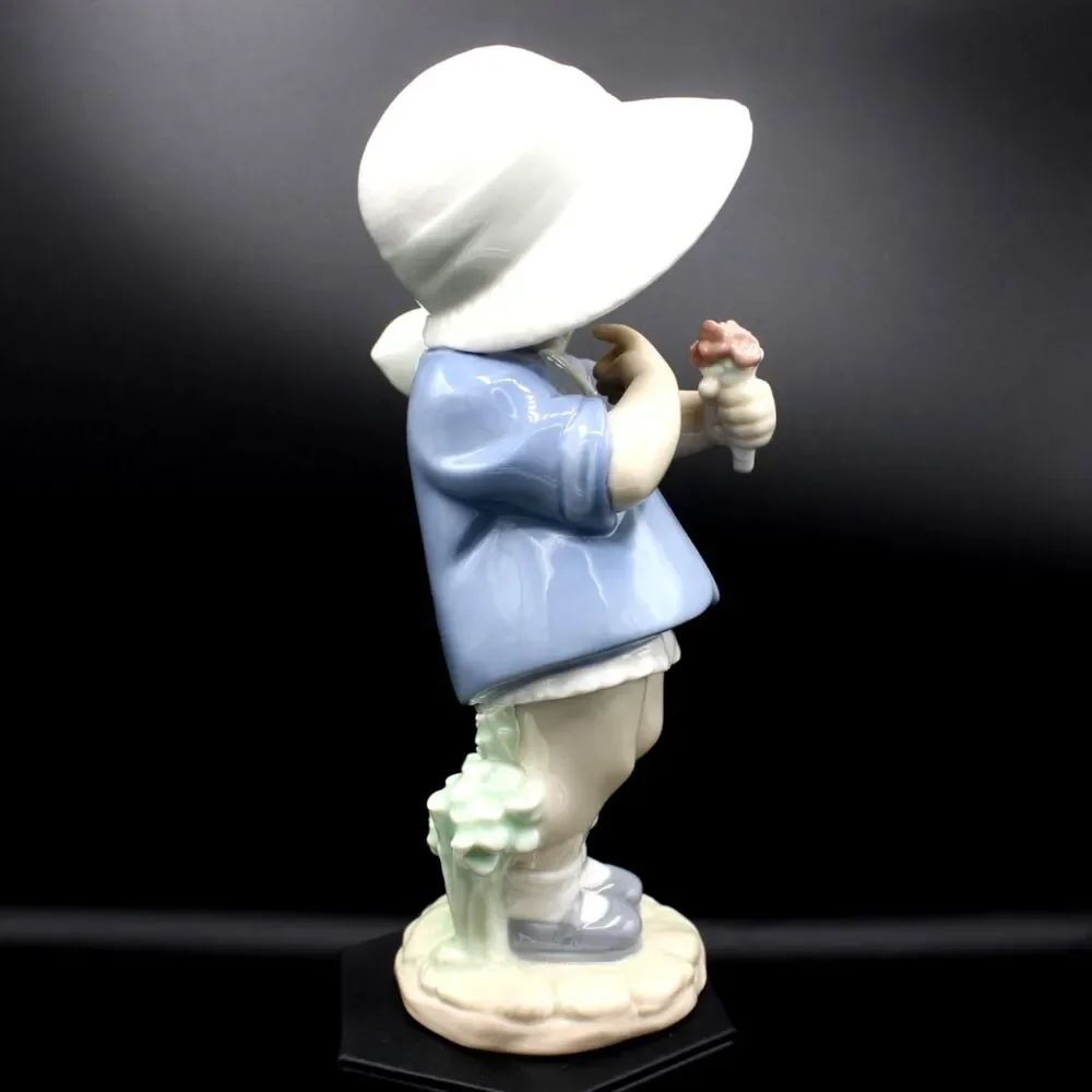 Vintage NAO by Llardo Figurine 1315 Girl with Pink Flower Spanish Porcelain